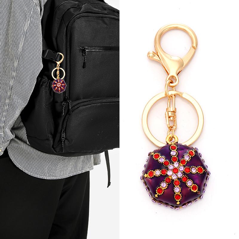 1pc Gift Hat Keychain Xinjiang Vintage Floret Square hat Alloy Jewelry Pendant Feature Souvenir