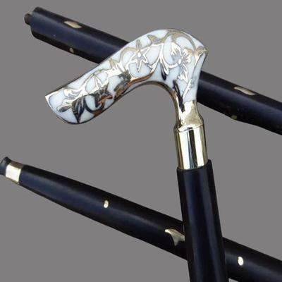 93.98 Cm Victorian-Style Walking Stick Brass Handle Wooden Cane Designer Accessory Best Gift for Unisex