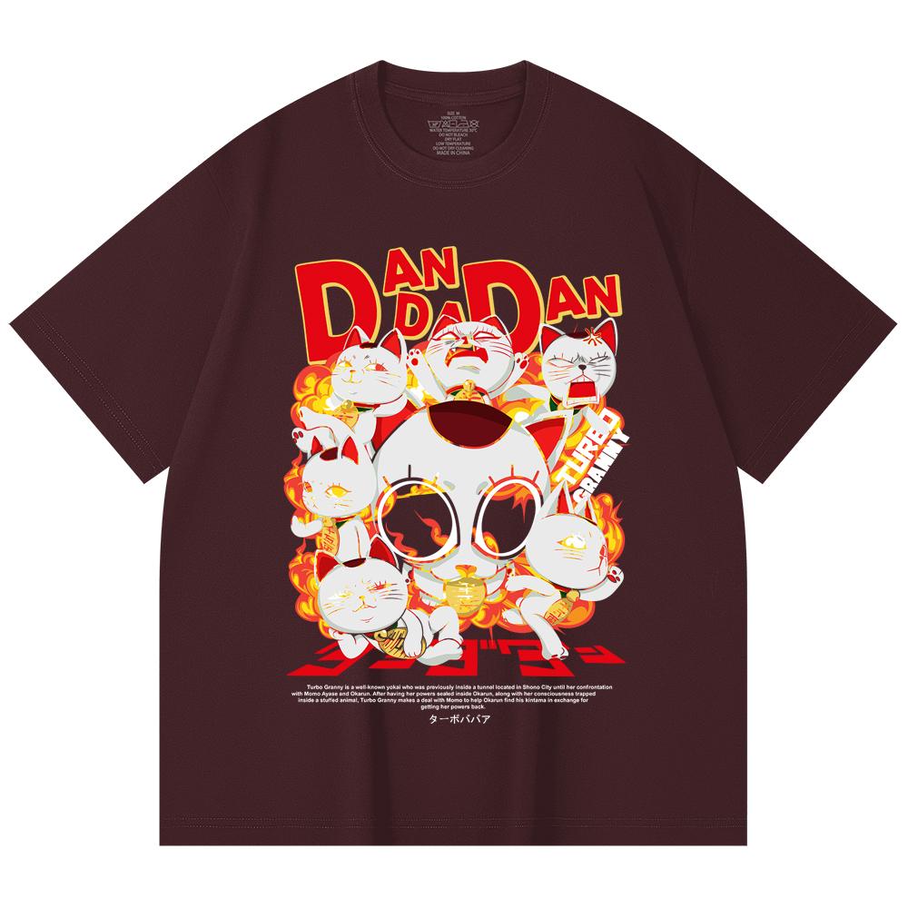 

230 Gsm 100% Cotton Dandadan V12 Turbo Granny Print Unisex Heavy Cotton T Shirt 2XL вина червоного кольору