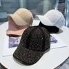 Cotton Full Rhinestone Baseball Hat Solid Color Sunscreen Hat Hotfix Rhinestones Baseball Cap  Girl