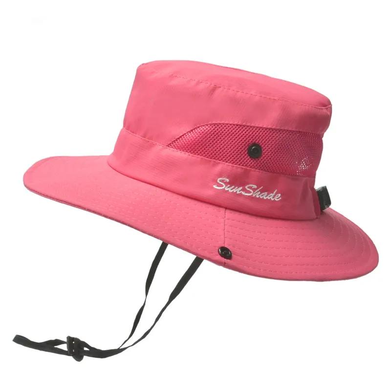 6-8 Years Child-Parent Summer Outdoor Ponytail Bucket Hat Girls Sun Hats Female Breathable Beach Fisherman Hat Panama For Women