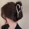 Sliver Elegant Love Design Hair Barrettes Ornament Heart Golden Hair Claw Clip,Large Non-Slip Hair Accessories for Women