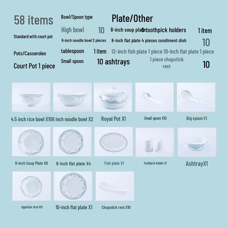 Jingdezhen Ceramic Tableware Set
