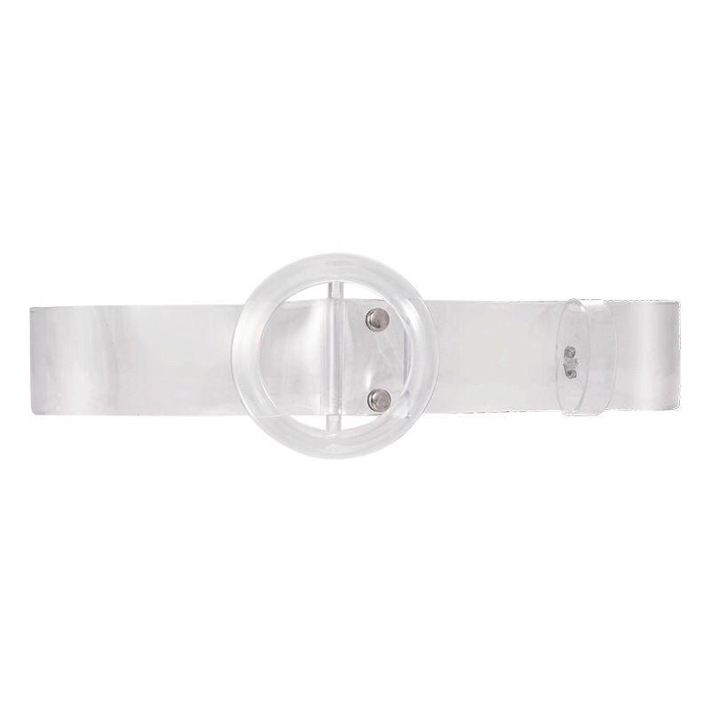 

Stylish Transparent Round Buckle Minimalist Dress Accessories For Korean Students Transparent Round