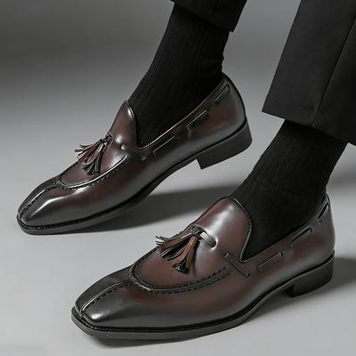 Britain New Gentleman Tassel Splice Patent Leather Casual Shoes for Men Brand Fashion Formal Wedding Dress Homecoming Footwear