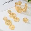 1 Set of Creative Design Spiral Sunflower Open Female Ring Bracelet Set