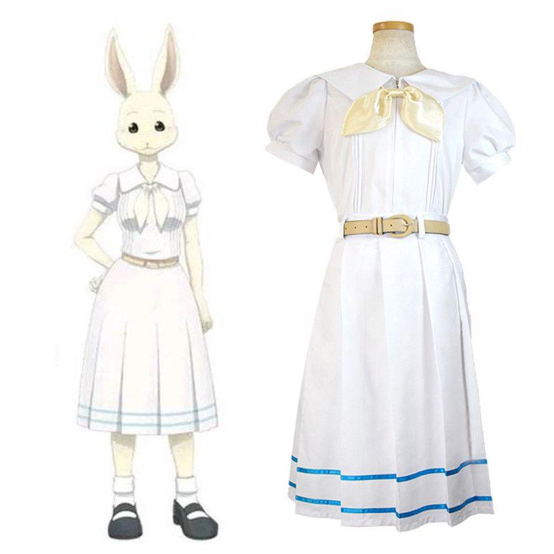 Anime Beastars Haru Cosplay Costume White Rabbit Fancy School Uniform Wig Suit