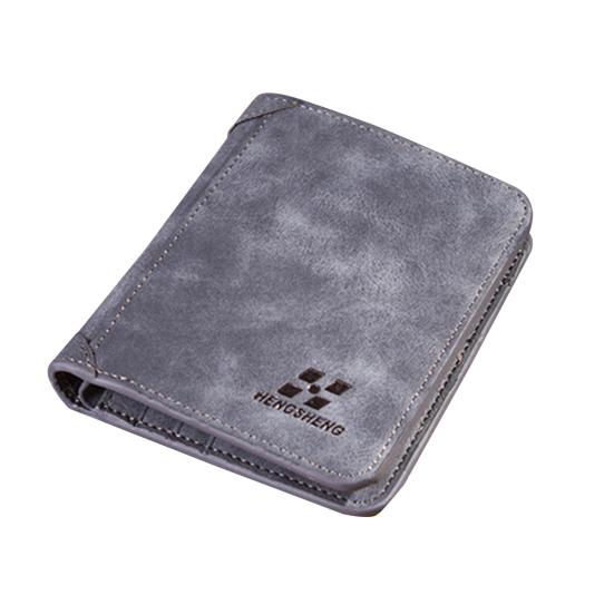 Retro Men Faux Leather Thin Card Holder Purse Business Trifold Short Wallet