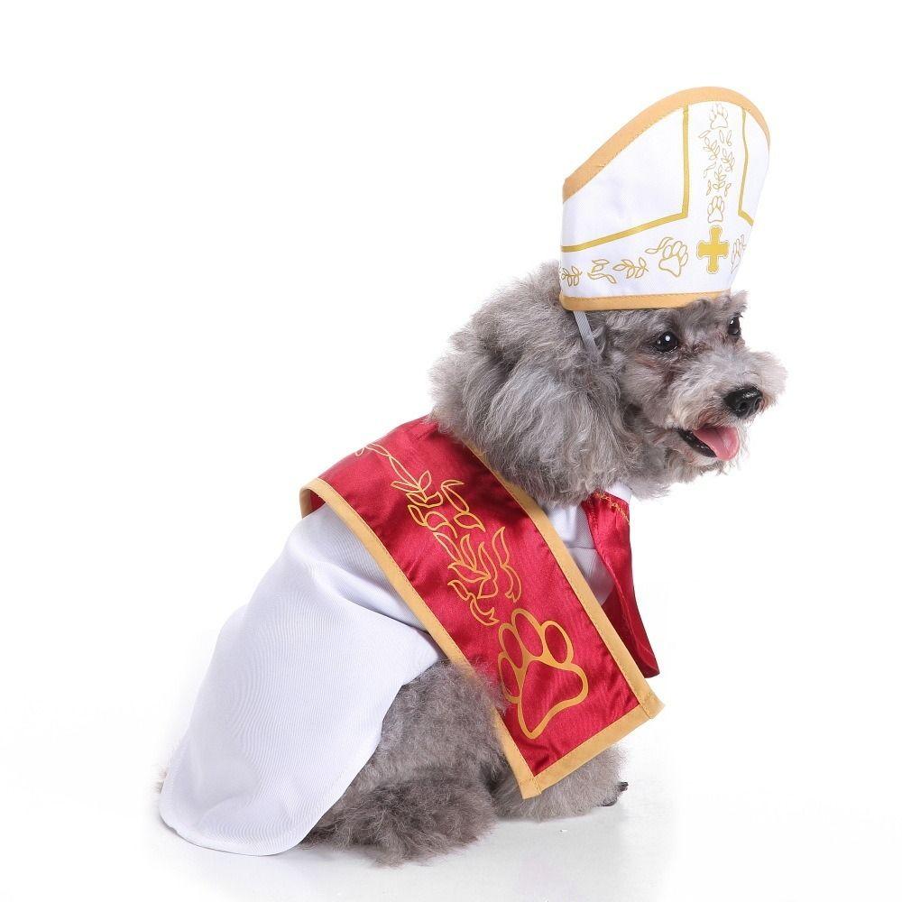 Pet Dress Up Outfit Polyester Dog Halloween Dress Soft Colorful Pet Cosplay Clothes Breathable Christmas Party