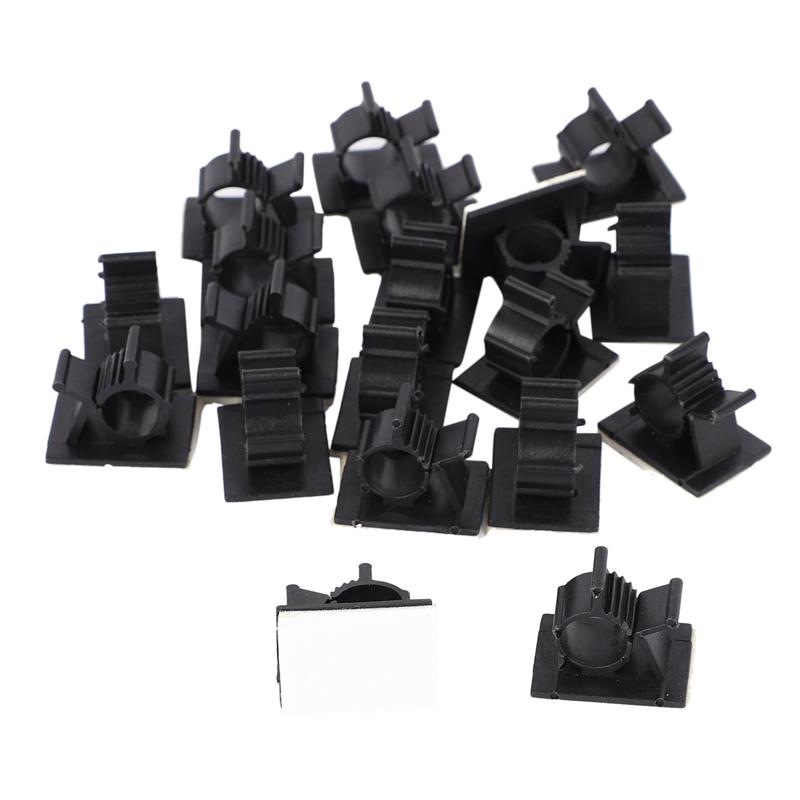 100Pcs Black Adjustable Plastic Cable Clamps Self Adhesive Car Cable Clips Wire Organizer
