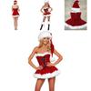 Stunning Backless Soft Touch Red Velvet Sexy Women Christmas Santa Claus Dress Hat
