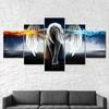 Angel Devil Girl Woman Poster 5 Piece Five Panel Wall Canvas Print Modern Art Picture Home Decor Gift For Him For Her