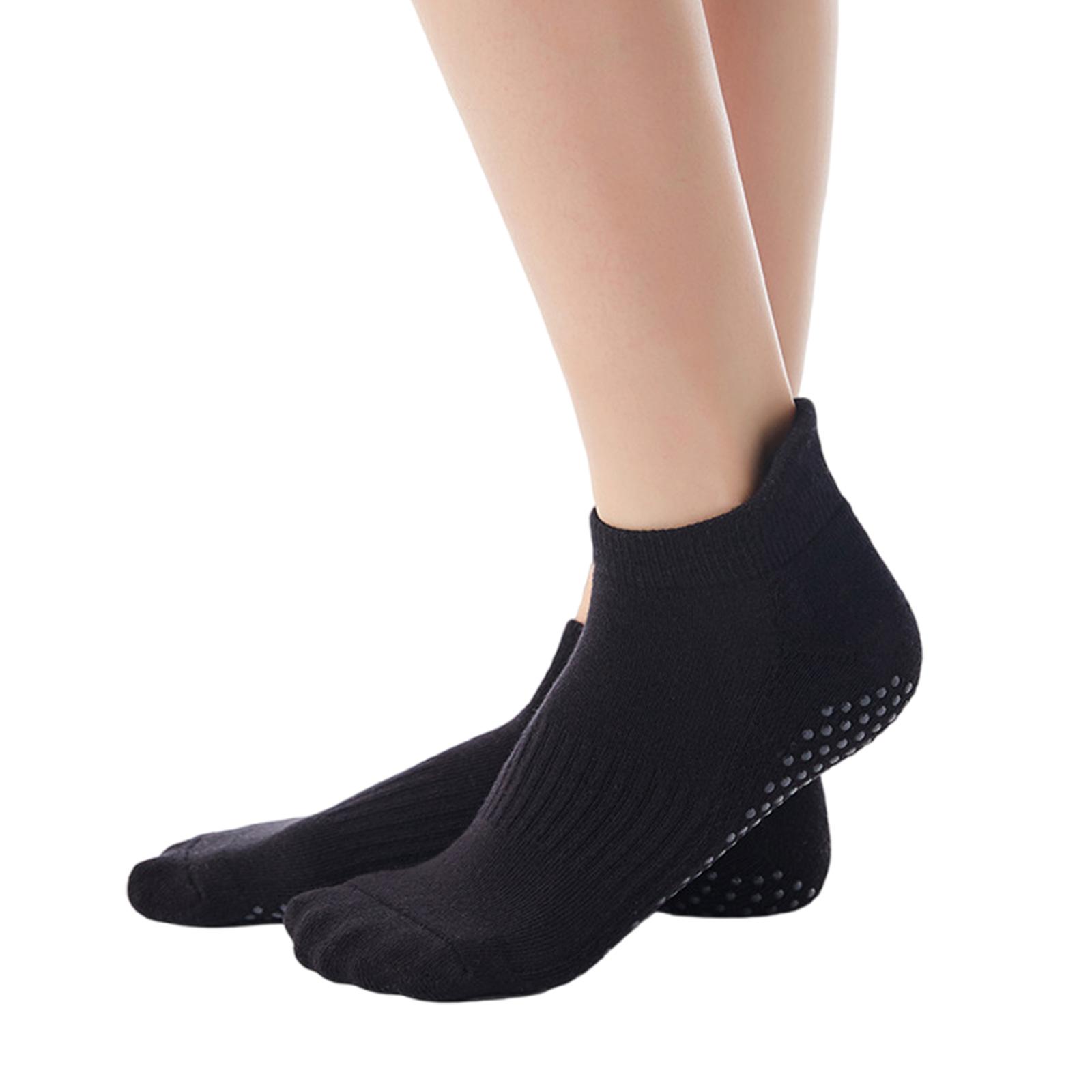 Fall Prevention Yoga Grip Socks Cotton Assorted Color High Elasticity Suitable for For Pilates And Dance Fall Prevention чёрный