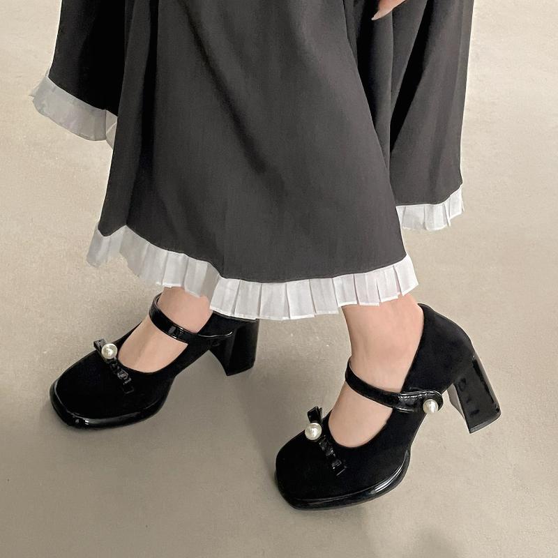 Plattform-Dicke-Ferse Damen Mary Jane Schuhe Damen Elegant Hochzeitsparty Pumps 2026 Frühling Herbst Damen Designer Einzelne Schuhe