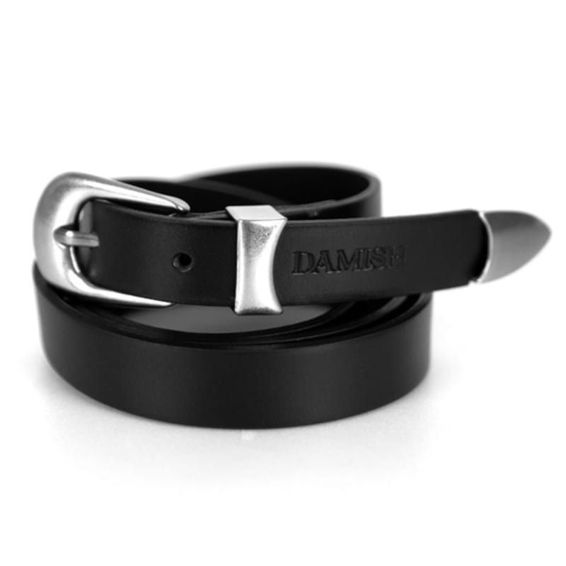 

DAMISH Базовый Западный Узкий Кожаный Ремень из Коровьей Кожи_Черный black