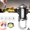 Cob Work Light Type-C Rechargeable Led Flashlight Keychain Hanging Portable Light Keyring Camping Pocket Lamp For Outdoor