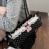 Spitzen-Punkte-Achseltaschen Schleife PU-Umhängetasche All-Match Französischer Stock Handtasche Schule