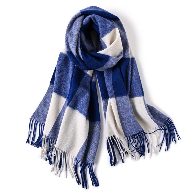Milk camel pure wool scarf women's autumn and winter versatile thickened cashmere scarf new shawl dual-purpose