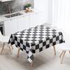 Checkered Tablecloth Black and White Plaid  Anti-Stain Waterproof Rectangular Kitchen Table Home Decoration