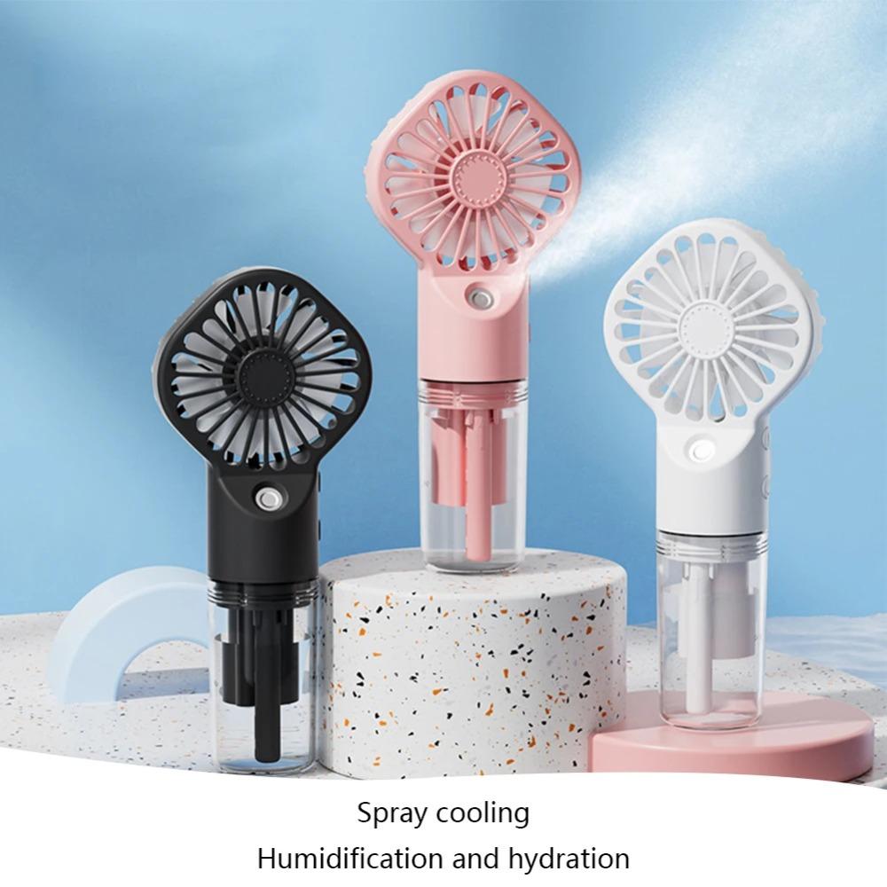 

Spray small fan outdoor mini handheld fan USB charging fan portable spray humidification fan чёрный