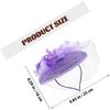 FRCOLOR Purple Mesh Decorative Hat with Floral Accent, Bridal Hair Accessory, Wedding Headpiece for Women, Special Occasion Headdress for Tea Parties