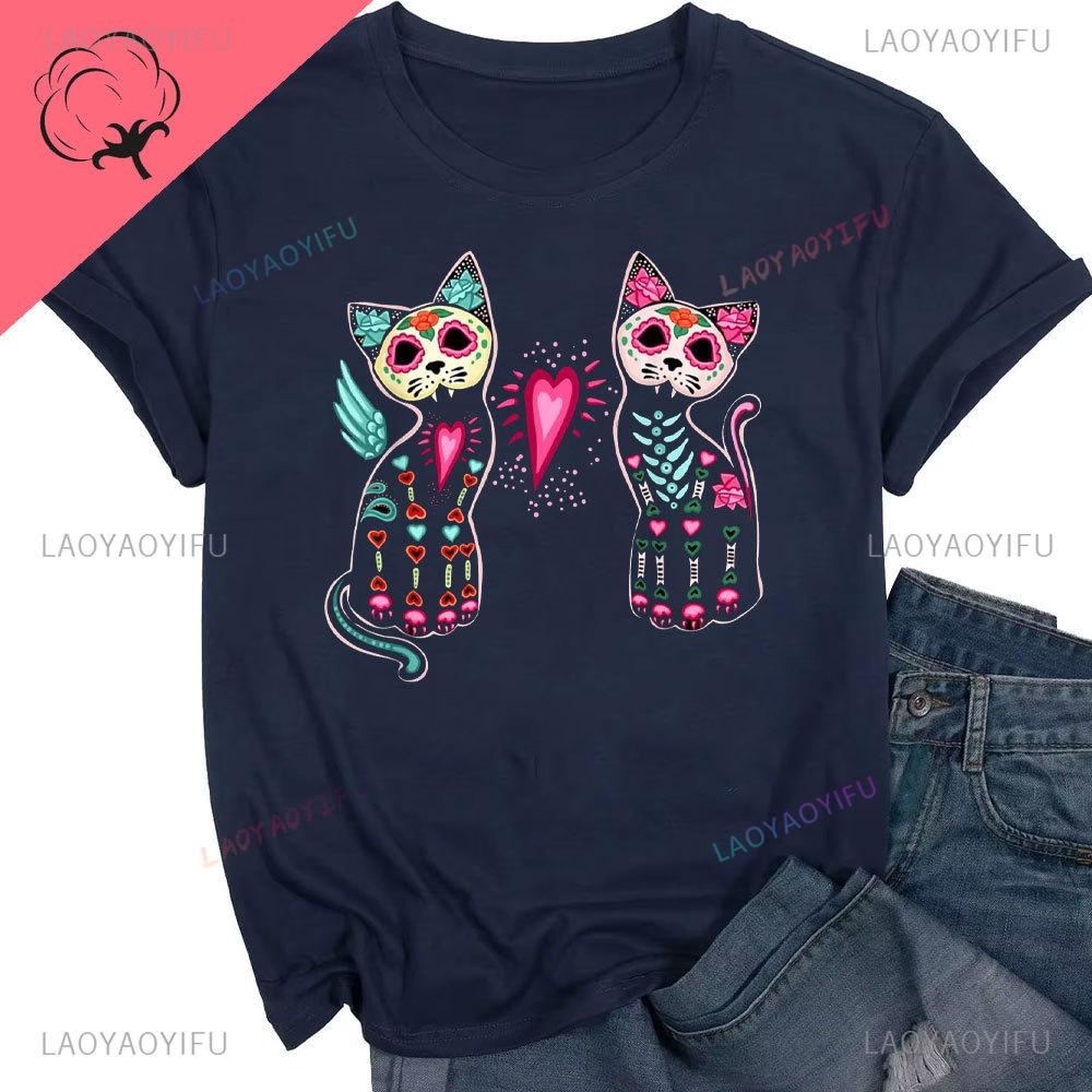

Sugar Skull Dia De Los Muertos Soft and Breathable Shirts Spanish Teacher Tshirt Skull Shirt Halloween Y2k Top Graphic Tshirts 4XL