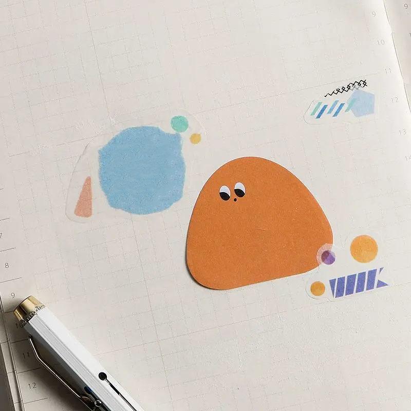 1 Piece Cartoon Adhesive Cute Kawaii Plant Notes Notepad Memo Pad Office School Supplies Stationery Sticker