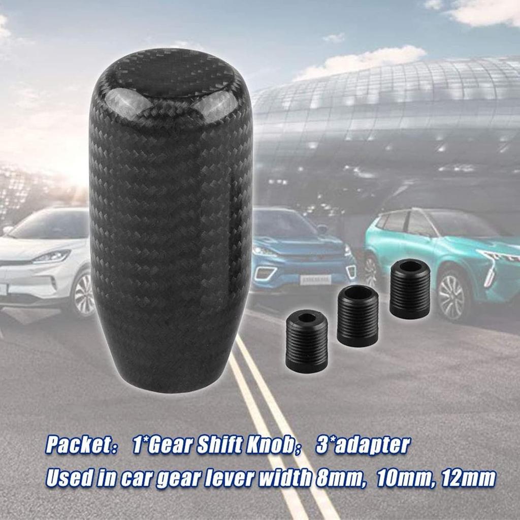 RYANSTAR Universal Gear Shift Style Knob,Car Modified Carbon Fiber Stand Head Manual Transmission Shift Lever Knob Head Wave Stick Shift Knob