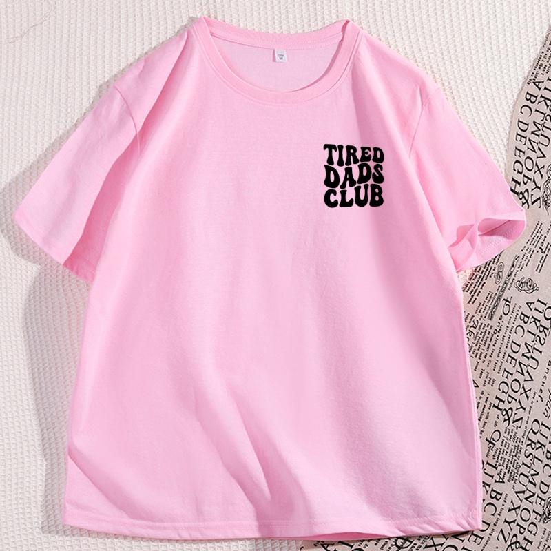 Klub Zmęczonych Tatusiów Koszulka Klub Nowego Taty Męska Bawełniana Krótki Rękaw Koszulka Wysokiej Jakości Streetwear Ubrania Y2k Męskie Top