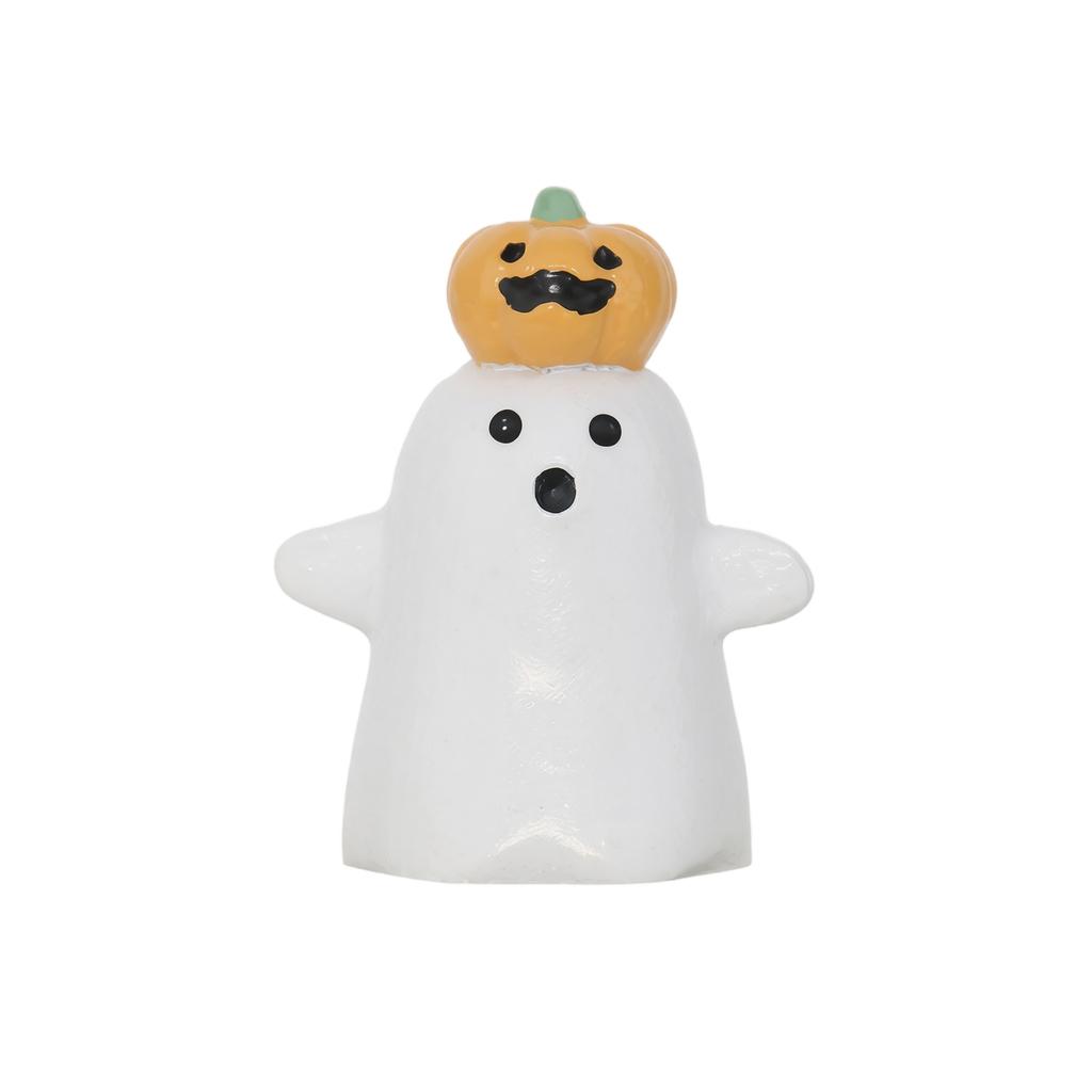 Halloween Resin Decoration Cute Pumpkin Ghost Owl Figurine Tabletop Ornament for Home Halloween Display Seasonal Holiday Decoration