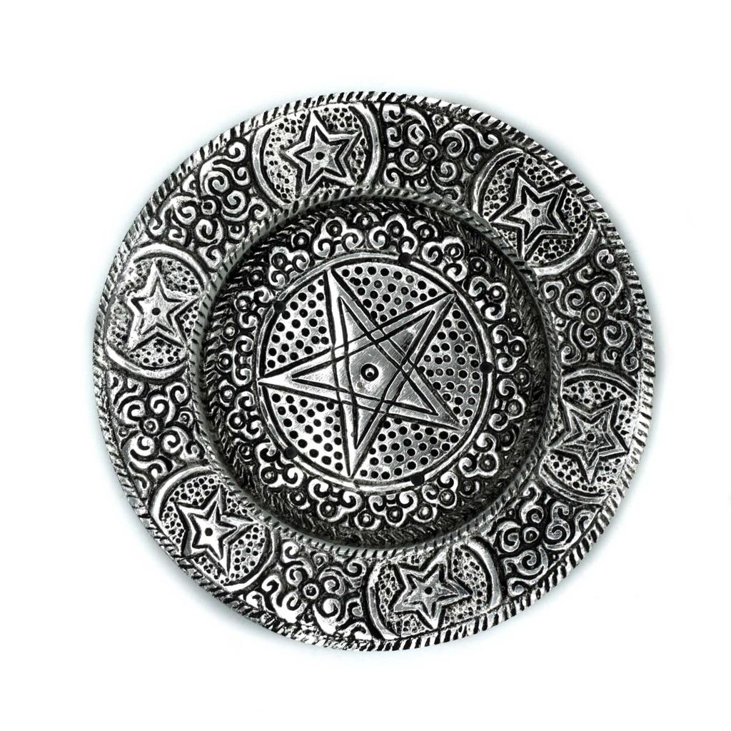 Pentagram Incense Holder Polished Aluminium 11.5cm