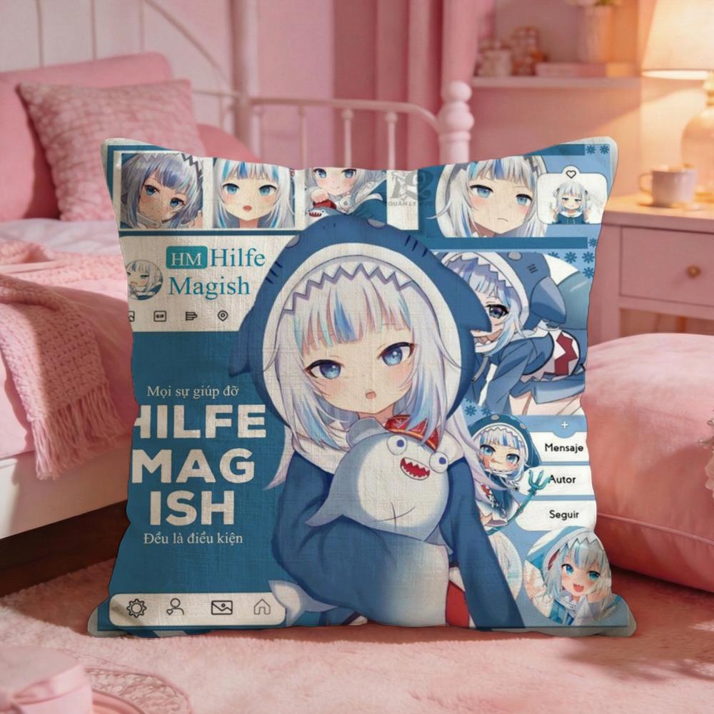 VTuber GGawr Guras Cushion Cover Premium Comfort Reversible Pillow Cove Two in One Design for Any Room Car Interior