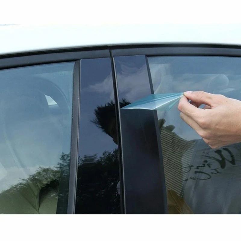 6Pcs Car Pillar Posts Trim Stickers Auto Exterior Accessories Decor For Mercedes Benz C Class W204 5-Door Hatchback 2008-2015