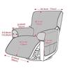 1Piece Waterproof Recliner Chair Covers for Reclining Chair/Sofa Covers Washable Furniture Protector with Elastic Straps Pocket
