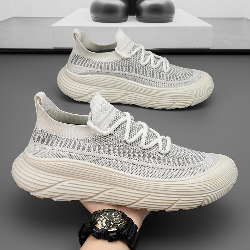 Summer New Men Casual Sneakers High Quality Thick Sole Men Sport Shoes Mesh Breathable Socks Shoes Outdoors Men's Running Shoes