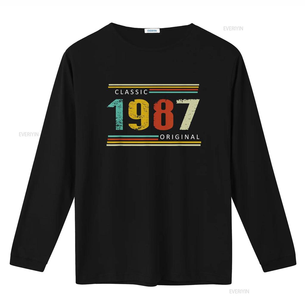 Birthday Classic of 1987 Original 37th Retro T Shirt Vintage Washed Soft Fashion Versatile Breathable Graphic Stretched Unisex