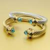 New Fashion Titanium Steel Gold Plated Bracelet Stainless Steel Zircon Open Bracelet  Women's Exquisite Jewelry Gifts