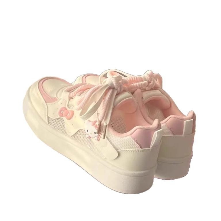 New Cute Student Board Shoes Casual Women Breathable Thick-soled Korean Version Mesh 2025 Little White Shoes Spring and Summer Versatile Design