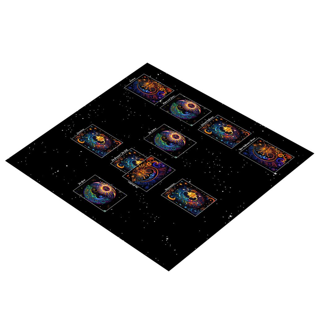 Quadratische Tischdecke Tarot-Altar-Tuch Brettspiel-Unterlage Astrologische Orakel-Unterlage Tischabdeckung Kartenmatte Divinations-Tischdecke