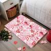 Sweet Cute Love Heart Pattern Door Mat Non-slip Water Daily Home Decor Floor Mat Romantic Valentine Carpet Living Room Decor