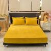 Warm Plush Fitted Sheet Elastic Mattress Cover Velvet Bed Cover Full Set Winter Soft Family Double Bed Bedding 120/150/180x200cm