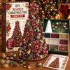 DIY Beaded Christmas Tree Craft Kit 3D Crystal Bead Holiday Craft Set With Colorful Beads Ornaments & Angel Tree Topper For Tabletop