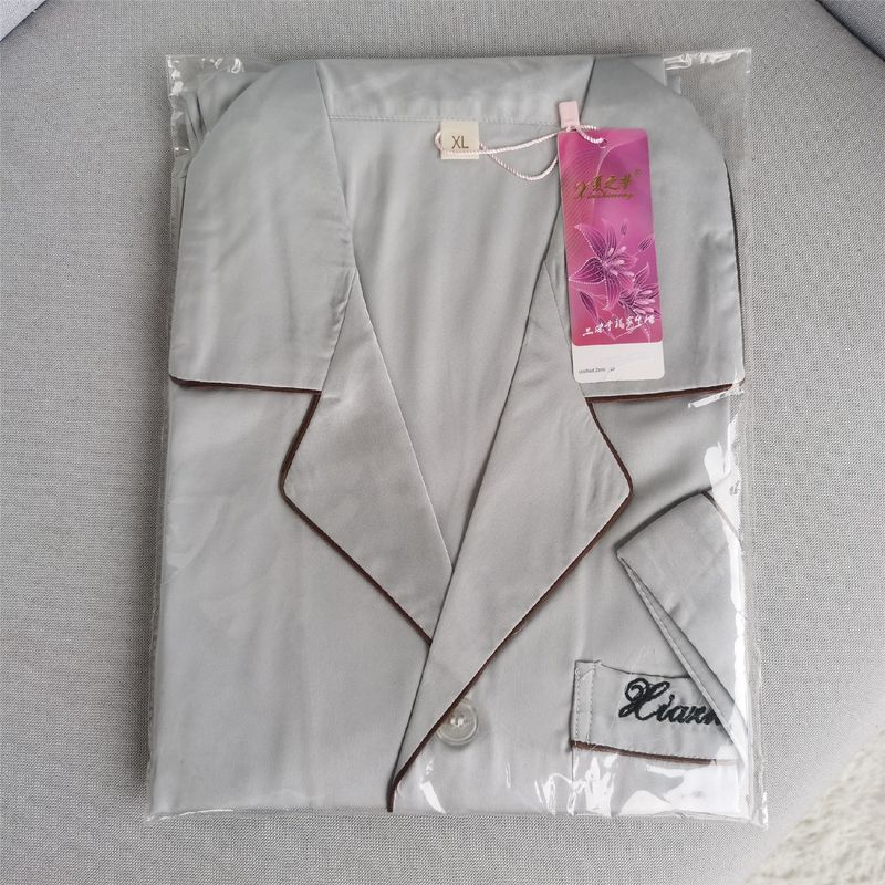 Summer Dream Summer Real Silk Homewear Men Pajamas Summer Thin Short-Sleeved Pants Suit Men