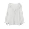 French lantern sleeves loose casual pure cotton crepe shirt 1116 European and American autumn fashion new top women