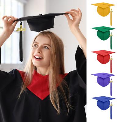 Abschlusskappe mit 2025 Quaste, Unisex, Erwachsene, matt, Abschlusskappen für High School, Bachelor- und Master-Zeremonien