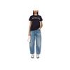 Moncler Logo Embroidered Crew Neck Pullover Short Sleeve T-Shirt Women T-Shirts Navy-Blue J10938C00006829HP778