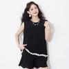 IMAGINEX Women's Ruffled Hem Sleeveless Top & Shorts Set