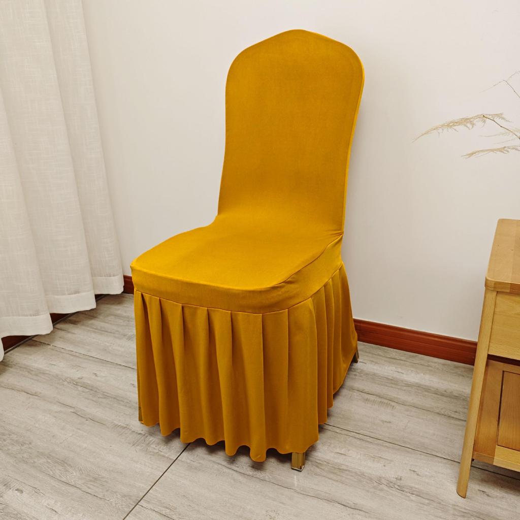 Universelle elastische weiße Rock-Stuhlhusse für Hochzeiten & Bankette