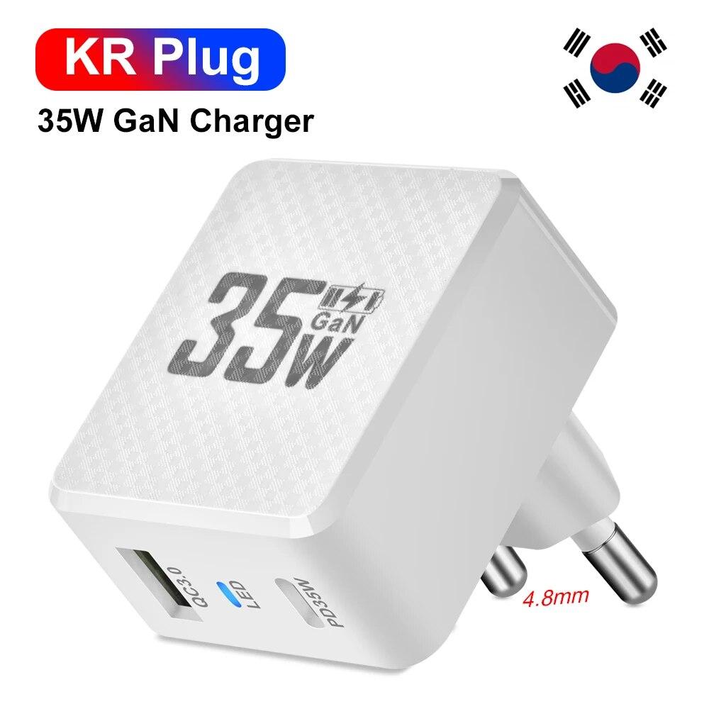 35W GaN USB Typ C Ladegerät Tablet Schnellladegerät QC3.0 PD3.0 Ladeadapter für iPhone 15 Xiaomi Poco F5 Laptop-Ladegerät