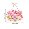 Valentines Pink Day Door Hanging Decor With Flowers Heart Design Party For